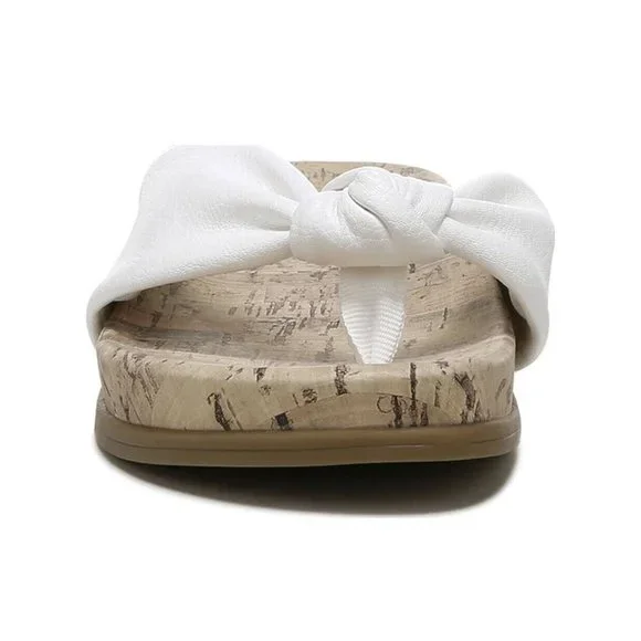 LifeStride Women's Happy Sandal white slip ons Faux Leather Comfort Size 9 - Picture 2 of 7